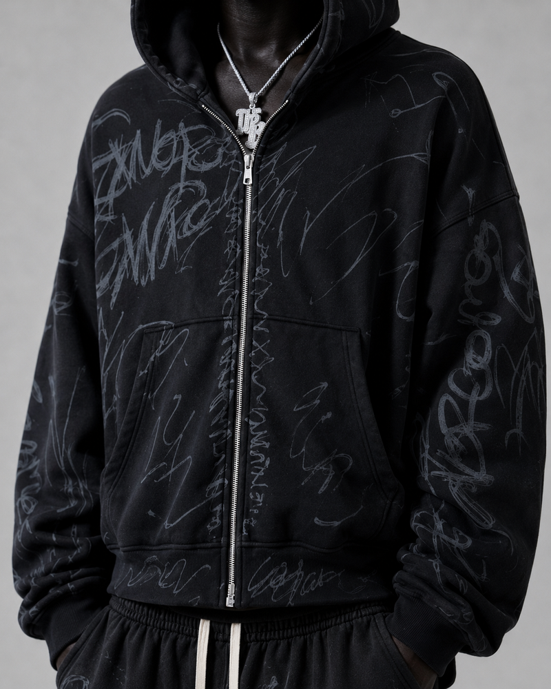 INK & PAIN @NIGHT ZIP UP